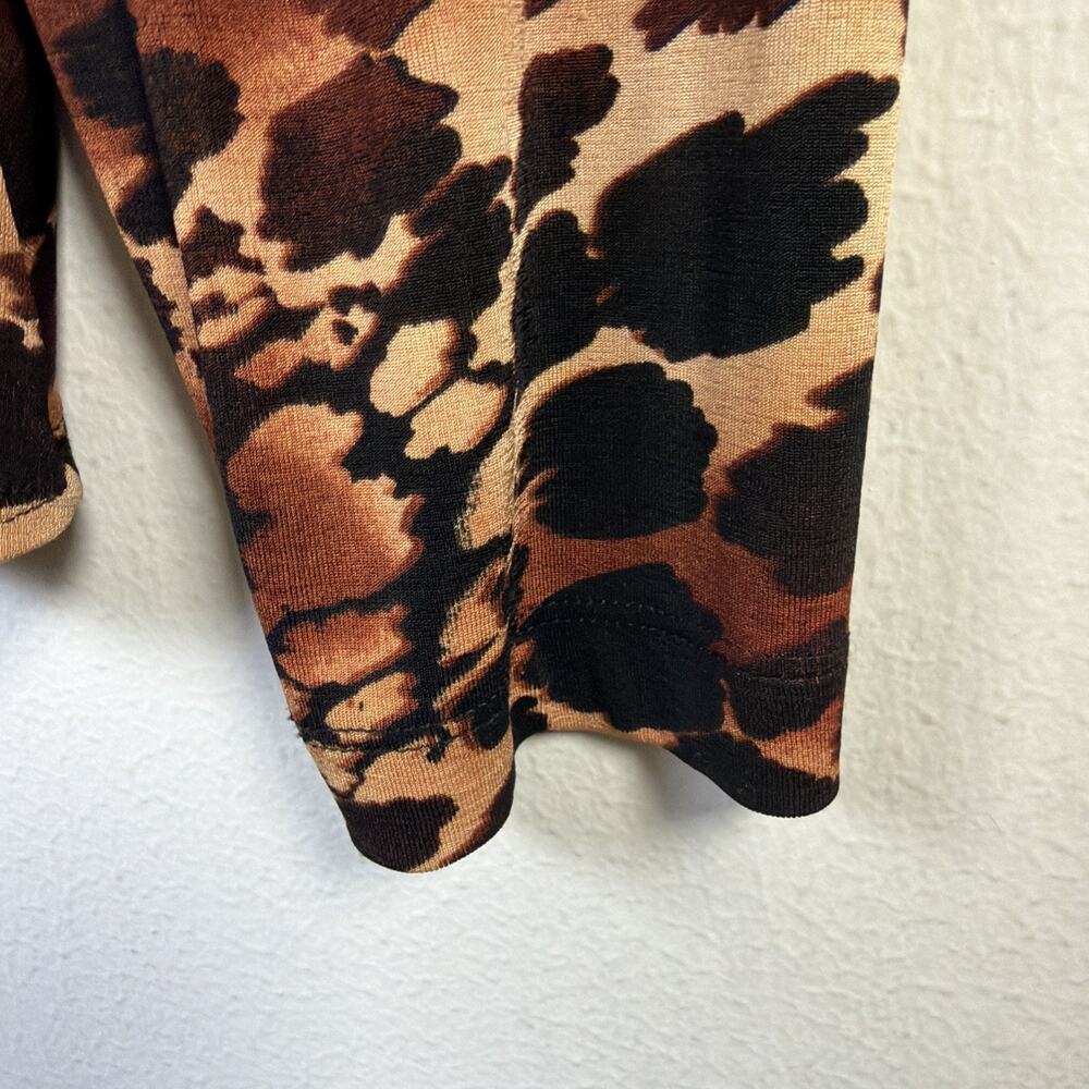 Chico's 3 Travelers Peplum Hem Jacket xl Brown Animal Print bohemian vintage - Picture 6 of 13